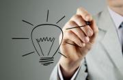 Man drawing lightbulb, bright ideas